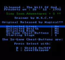 Image n° 7 - screenshots  : Tiny Toon Adventures